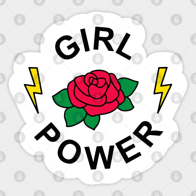 Girl Power Rose Gift For Girls Sticker by BadDesignCo